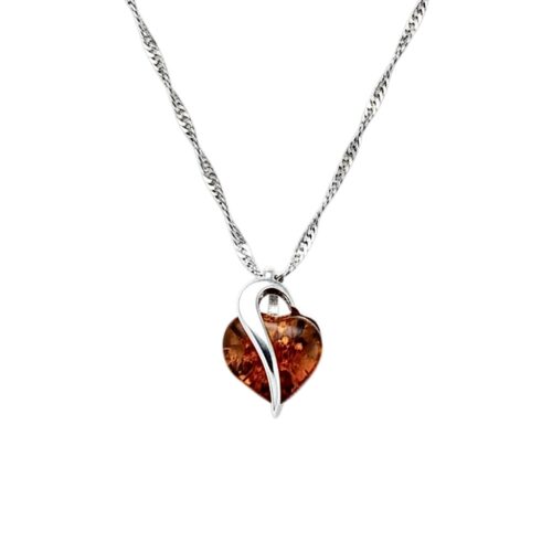 Photoroom_20260125_134630 Wisiorek Serce srebrny z bursztynem Bałtyckim SERCE SREBRO 925
