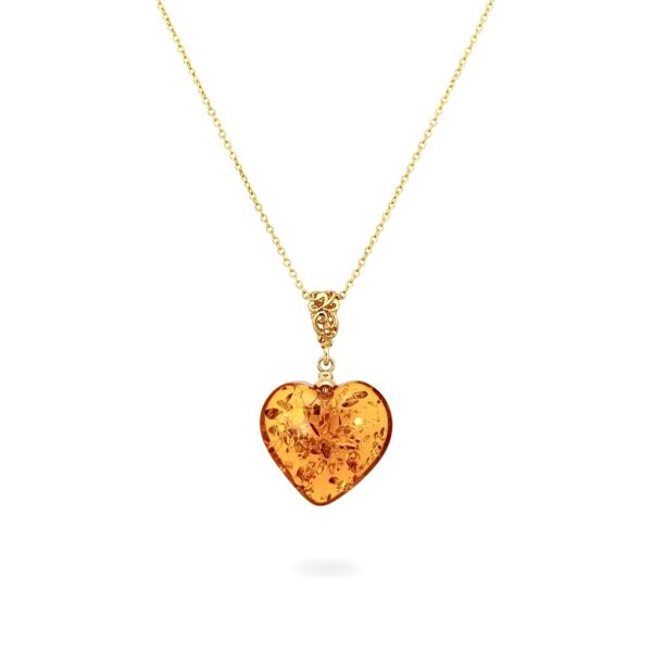 Photoroom_20260209_131404 Serce SERDUSZKO Wisiorek Z CERTYFIKOWANEGO bursztynu pozłacane Srebro 925