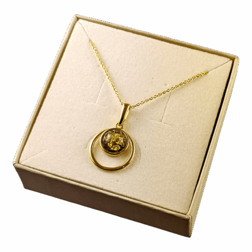 Wisiorek Srebrny z Bursztynem Bałtyckim Złoty Pozłacany Srebro NA PREZENT