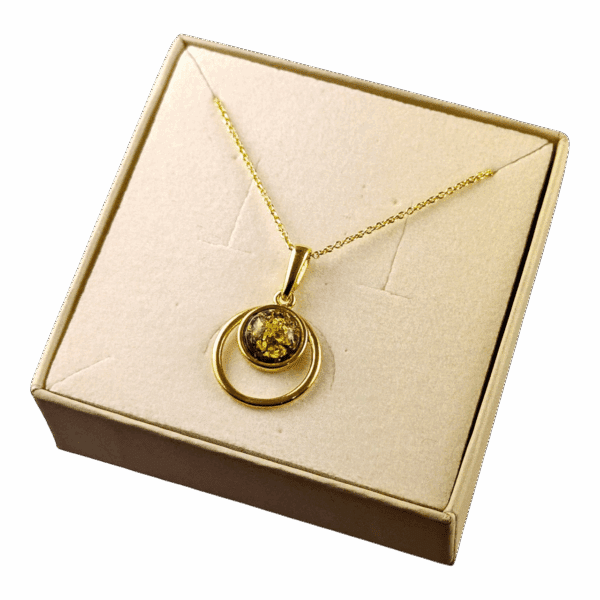 Wisiorek Srebrny z Bursztynem Bałtyckim Złoty Pozłacany Srebro NA PREZENT