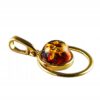 WISIOREK ZŁOTY ZAWIESZKA Z BURSZTYNEM OKRĄGŁY POZŁACANY SREBRO NA PREZENT