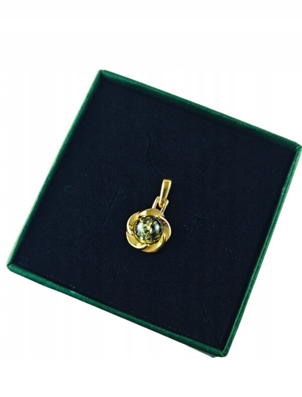 Wisiorek Srebrny z Bursztynem Bałtyckim Złoty Pozłacany Srebro