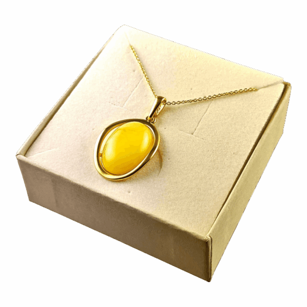 WISIOREK ZŁOTY Z CERTYFIKOWANYM BURSZTYNEM ZAWIESZKA SREBRO POZŁACANE 925