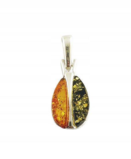 DELIKATNY WISIOREK SREBRNY Z BURSZTYNEM bałtyckim SREBRO 925