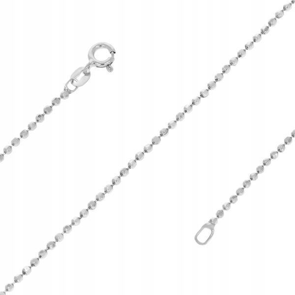 Łańcuszek Srebrny Rodowany - 45 CM - Srebro 925