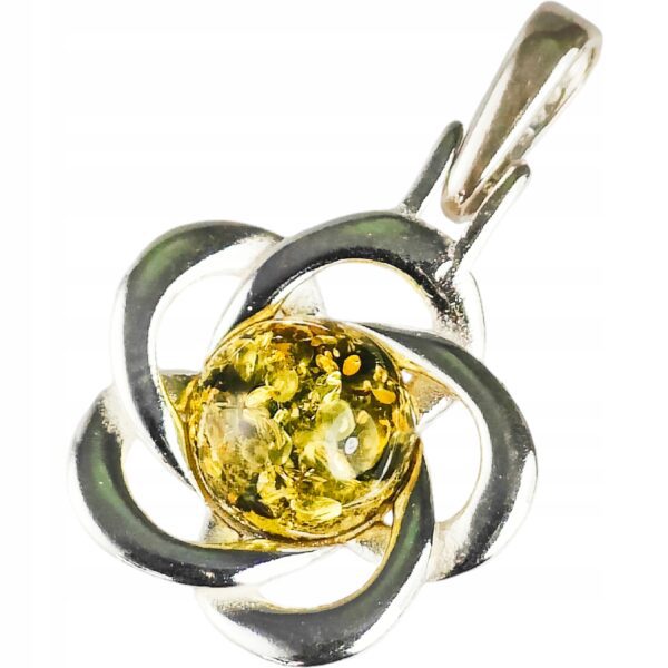 WISIOREK SREBRNY Z BURSZTYNEM BAŁTYCKIM DELIKATNY ZAWIESZKA SREBRO 925