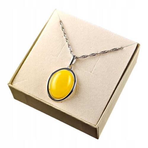 WISIOREK SREBRNY z DUŻYM CERTYFIKOWANYM Bursztynem Srebro ELEGANCKA PIĘKNA