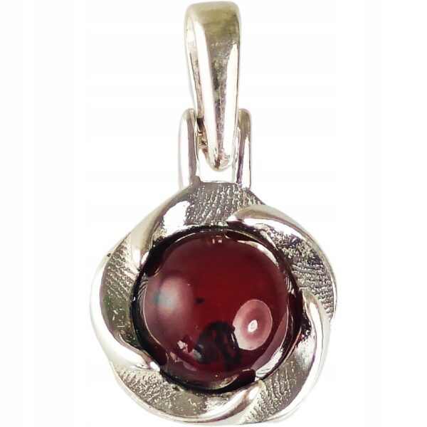 SREBRNY WISIOREK Z BURSZTYNEM PIĘKNY ŚLICZNY ZAWIESZKA Srebro AG 925