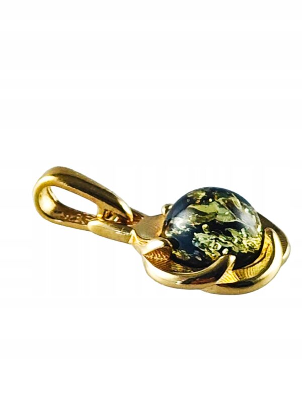 Wisiorek Srebrny z Bursztynem Bałtyckim Złoty Pozłacany Srebro