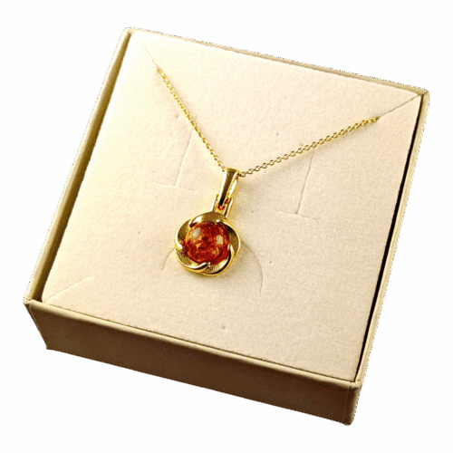 Wisiorek Srebrny z Bursztynem Bałtyckim Złoty Pozłacany Srebro