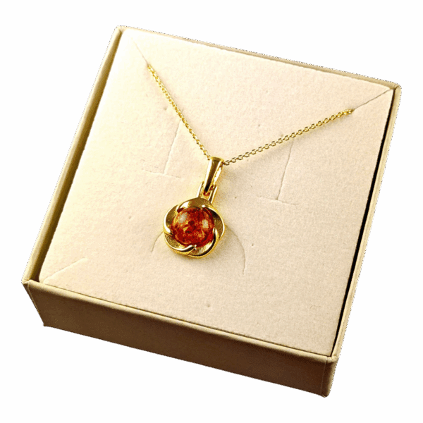 Wisiorek Srebrny z Bursztynem Bałtyckim Złoty Pozłacany Srebro