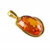 WISIOREK ZŁOTY Z CERTYFIKOWANYM BURSZTYNEM ZAWIESZKA SREBRO POZŁACANE 925
