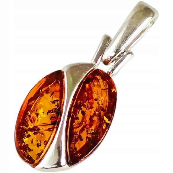 DELIKATNY  WISIOREK SREBRNY Z BURSZTYNEM bałtyckim SREBRO 925