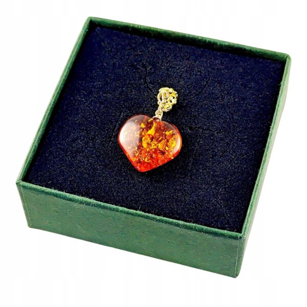 e18c84f320c16733a404637f8b008718.jpg Serce SERDUSZKO Wisiorek Z CERTYFIKOWANEGO bursztynu pozłacane Srebro 925