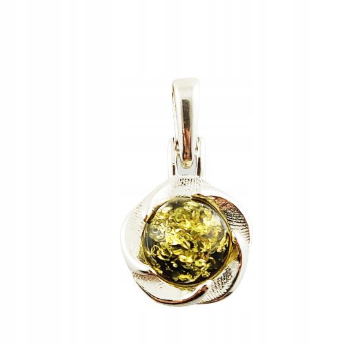 SREBRNY WISIOREK Z BURSZTYNEM PIĘKNY ŚLICZNY ZAWIESZKA SREBRO AG 925