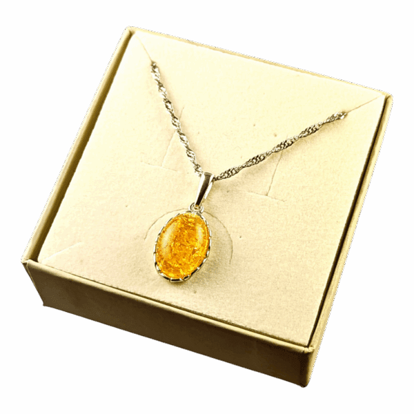 WISIOREK SREBRNY Z CERTYFIKOWANYM BURSZTYNEM ŚLICZNA DELIKATNA SREBRO 925