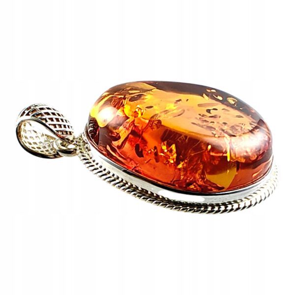 f92581e4e99fe7d53d20ee0ac6521f6b.jpg WISIOREK SREBRNY z CERTYFIKOWANYM Bursztynem NIEPOWTARZALNY SREBRO 925