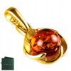 Wisiorek Srebrny z Bursztynem Bałtyckim Złoty Pozłacany Srebro