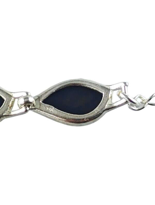 Bransoletka srebrna z koniakowym bursztynem - klasyczna