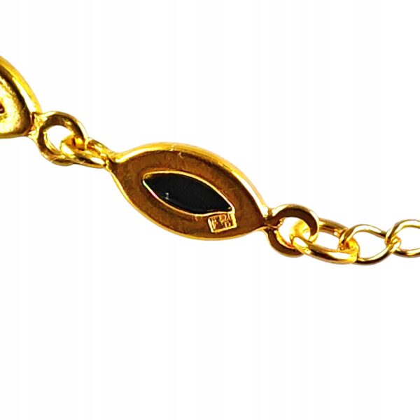 Bransoletka złota z wielokolorowym bursztynem - srebro pozłacane 925 - delikatna