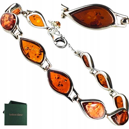 3daefbe57f931665cbb7d9e0a363359b.jpg Bransoletka srebrna z koniakowym bursztynem - klasyczna