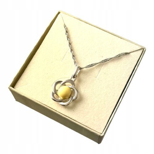 WISIOREK SREBRNY Z CERTYFIKOWANYM BURSZTYNEM ŚLICZNY PIĘKNY SREBRO 925