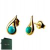 Kolczyki srebrne pozłacane z Turkusem - Delikatne