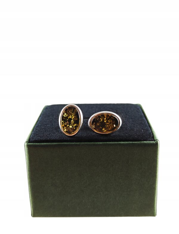 KOLCZYKI SREBRNE z Bursztynem KLASYCZNE DELIKATNE Sztyft SREBRO 925 PREZENT