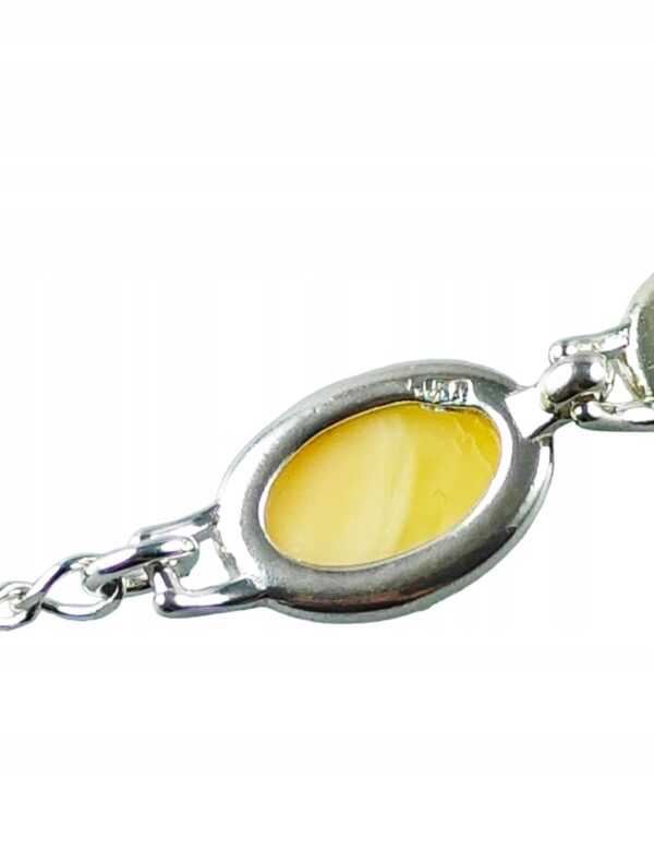 Bransoletka srebrna z bursztynem - klasyczna