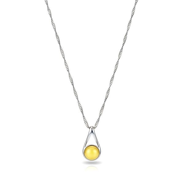 WISIOREK SREBRNY Z CERTYFIKOWANYM BURSZTYNEM DELIKATNY ŚLICZNY SREBRO 925