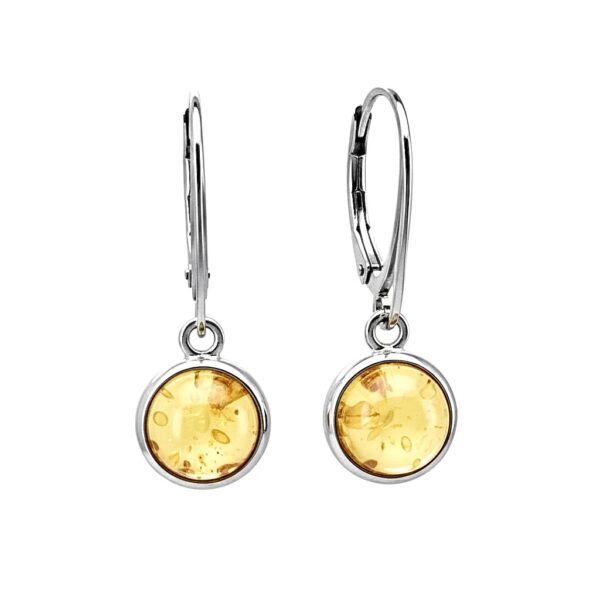 KOLCZYKI SREBRNE Z CERTYFIKOWANYM BURSZTYNEM SREBRO 925 BIGIEL ANGIELSKI