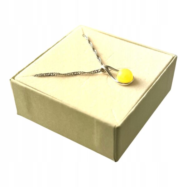 WISIOREK SREBRNY Z CERTYFIKOWANYM BURSZTYNEM DELIKATNY ŚLICZNY SREBRO 925