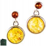 a643bab13dba562d63e241a246fabc61.jpg KOLCZYKI SREBRNE z Bursztynem DELIKATNE Wiszące Sztyft SREBRO 925 PREZENT