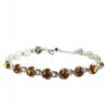 Bransoletka srebrna z koniakowym bursztynem
