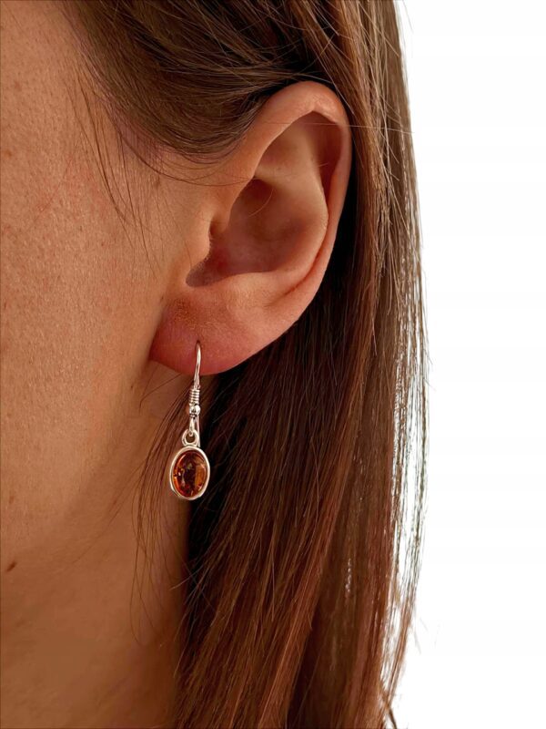 KOLCZYKI SREBRNE z CERTYFIKOWANYM Bursztynem WISZĄCE BIGIEL PIĘKNE SREBRO