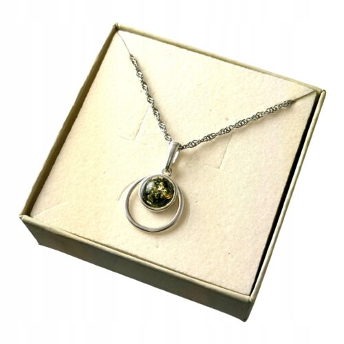 WISIOREK SREBRNY Z CERTYFIKOWANYM BURSZTYNEM DELIKATNY ŚLICZNY SREBRO 925