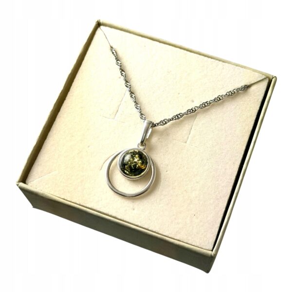 WISIOREK SREBRNY Z CERTYFIKOWANYM BURSZTYNEM DELIKATNY ŚLICZNY SREBRO 925