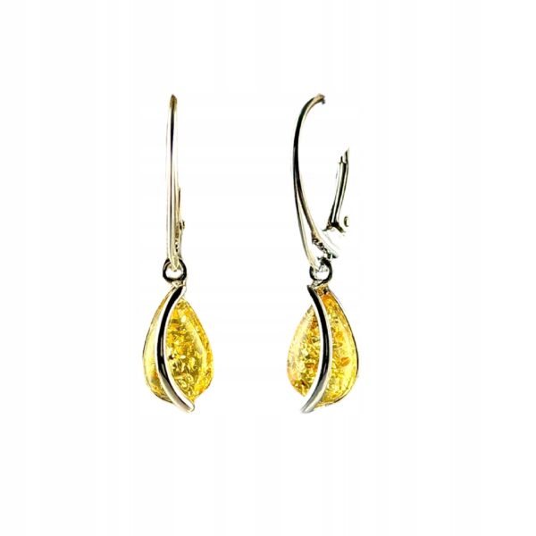 KOLCZYKI SREBRNE z CERTYFIKOWANYM Bursztynem DELIKATNE Bigiel Angielski