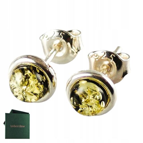 Kolczyki srebrne z bursztynem