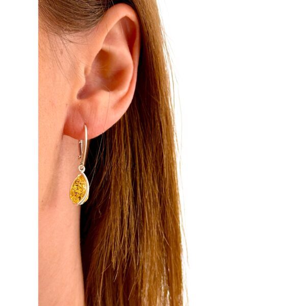 KOLCZYKI SREBRNE z CERTYFIKOWANYM Bursztynem DELIKATNE Bigiel Angielski