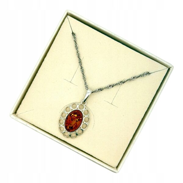 WISIOREK SREBRNY Z CERTYFIKOWANYM BURSZTYNEM PIĘKNY ŚLICZNY SREBRO 925