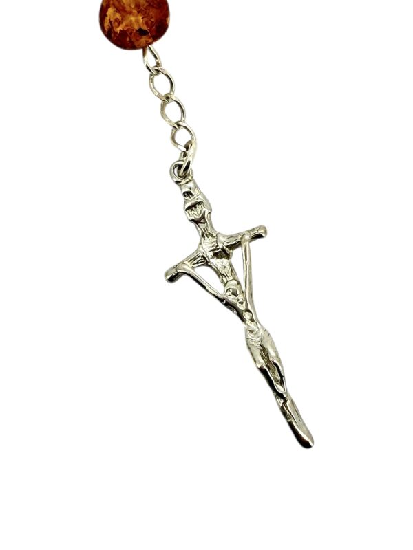 Różaniec Srebrny z Certyfikowanego Bursztynu - Srebro 925