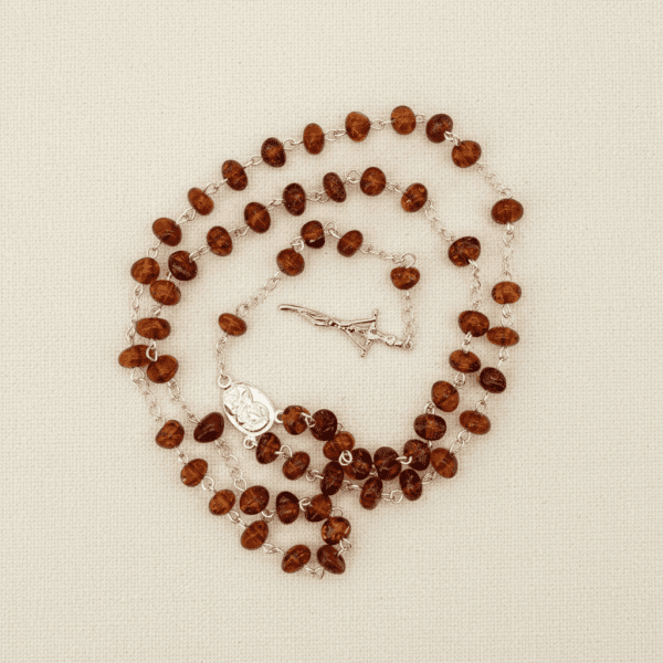 Różaniec Srebrny z Certyfikowanego Bursztynu - Srebro 925