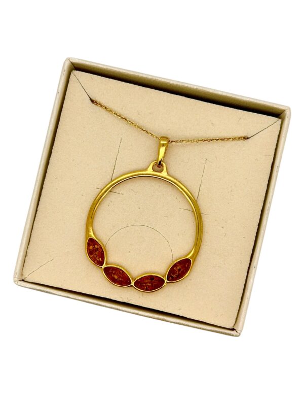 WISIOREK ZŁOTY Z CERTYFIKOWANYM BURSZTYNEM ZAWIESZKA SREBRO POZŁACANE 925