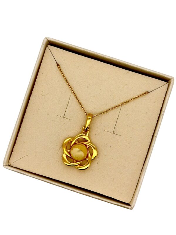 WISIOREK ZŁOTY Z CERTYFIKOWANYM BURSZTYNEM ZAWIESZKA SREBRO POZŁACANE 925