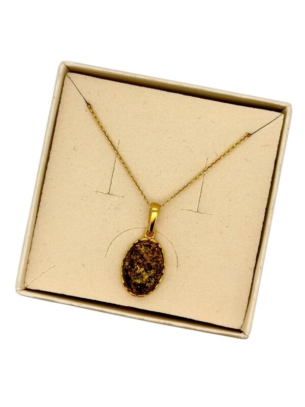 WISIOREK ZŁOTY Z CERTYFIKOWANYM BURSZTYNEM ZAWIESZKA SREBRO POZŁACANE 925