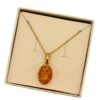 WISIOREK ZŁOTY Z CERTYFIKOWANYM BURSZTYNEM ZAWIESZKA SREBRO POZŁACANE 925