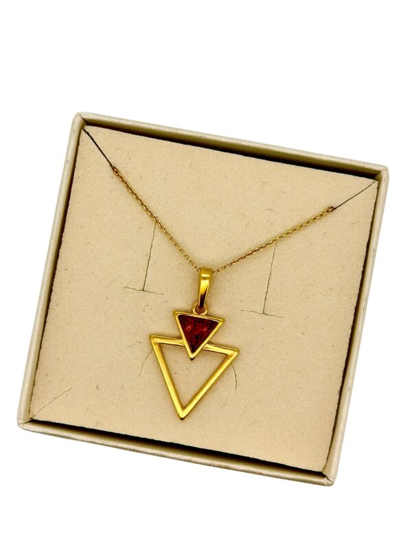 WISIOREK ZŁOTY Z CERTYFIKOWANYM BURSZTYNEM ZAWIESZKA SREBRO POZŁACANE 925