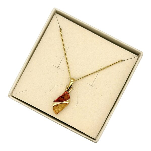 WISIOREK ZŁOTY Z CERTYFIKOWANYM BURSZTYNEM ZAWIESZKA SREBRO POZŁACANE 925