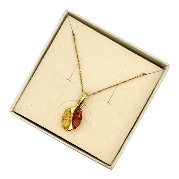 WISIOREK ZŁOTY Z CERTYFIKOWANYM BURSZTYNEM ZAWIESZKA SREBRO POZŁACANE 925